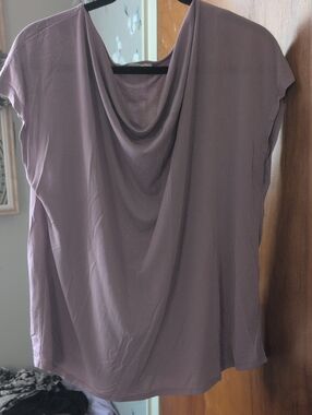 Maurices Draped Cowl Neck Cap-Sleeve Top - Mauve